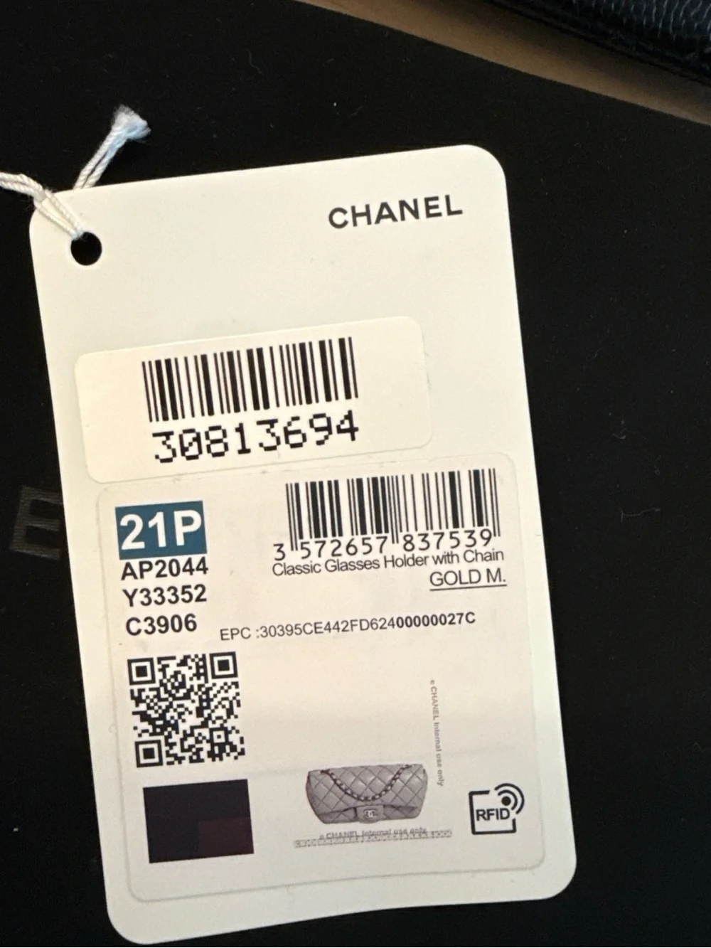 Chanel Quilted Caviar Leather Mini Flap Bag sunglasses case - Black Gold GHW